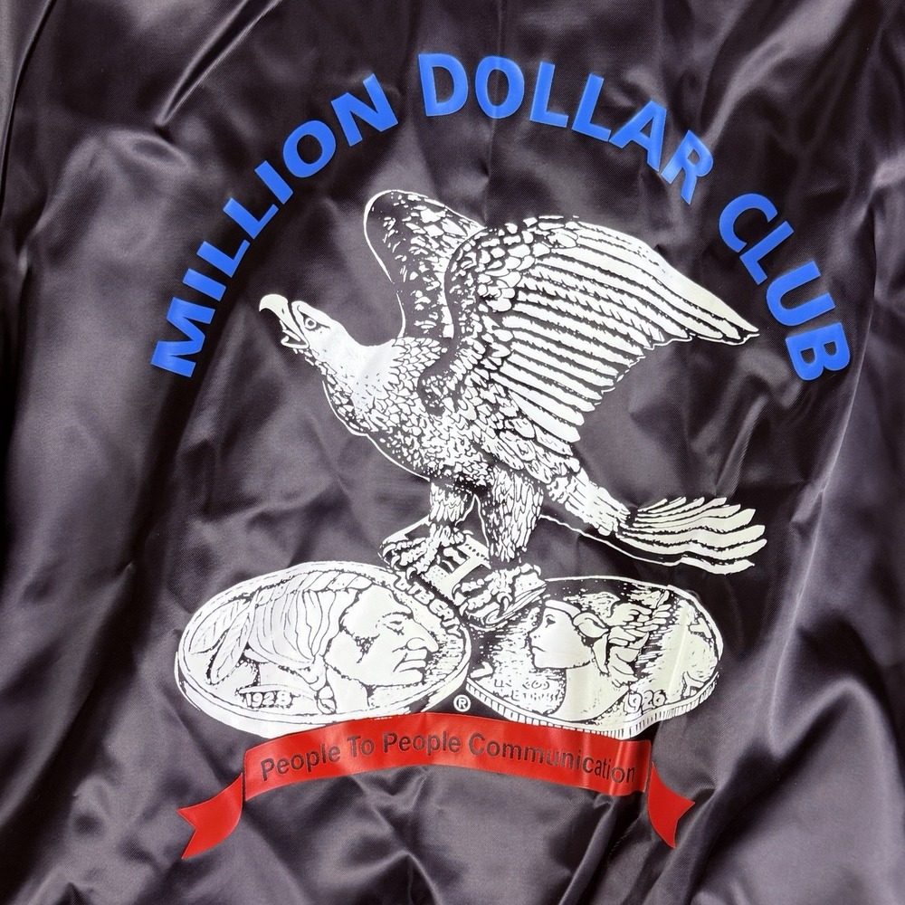 West Ark USA Thrifty Nickel Million Dollar Club Satin Bomber‎ Jacket Men Medium - Picture 7 of 7